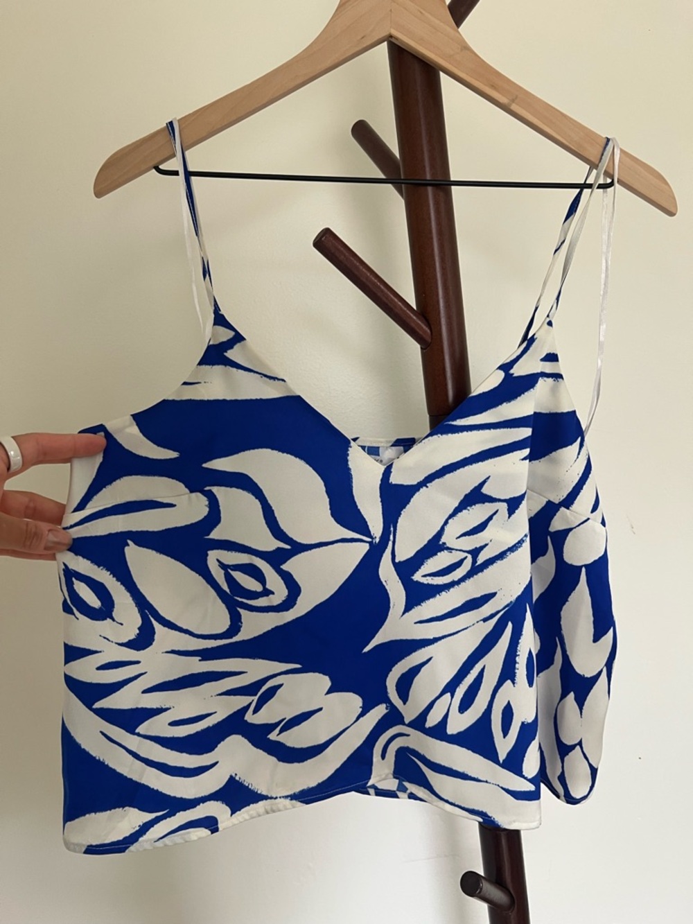 Blue and White Blouse